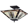 Homestock Gode Tiffany-Style 2 Light Mission Semi-Flush Ceiling Fixture 14" Shade - 2 of 2