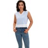 ATHLECHIC Women's Summer Knit Color Block Sleeveless V Neck Loose Fit Preppy Trendy Tank Tops - 2 of 4