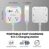 Bell + Howell LED Multi Power Station – 6-Port Charging Extension with RGB Night Light and Surge Protection - 3 of 4