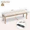 Arceso Bedroom Bench, French Vintage Tufted Entryway Bench, 45.2" Carving Upholstered End of Bed Bench - 3 of 4