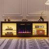 Bestier 63” Fireplace TV Stand for TVs up to 70", LED Gaming Entertainment Center TV Console with 18" Fireplace & Storage Shelves for Living Room - 2 of 4