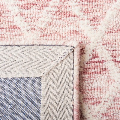 Ivory and Pink Hand-Tufted Wool 3' x 5' Area Rug