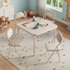 5-Piece Kids Folding Table and Chairs Set, Toddlers Children's Activity Table and Chairs Set for Dining Room, Daycare, Classrooms - 2 of 4