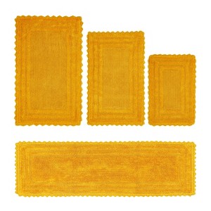 Lilly Crochet Collection 100% Cotton Tufted Reversible 4-Piece Bath Rug Set – Super Absorbent, Machine Washable Bathroom Mats with Crochet Pattern - 1 of 4