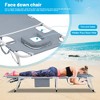 Outside Portable Tanning Chair with Face Hole, 5-Position Folding Chaise Lounge Chair for Beach Sunbathing Patio Pool Lawn Camping Deck, Grey - 4 of 4