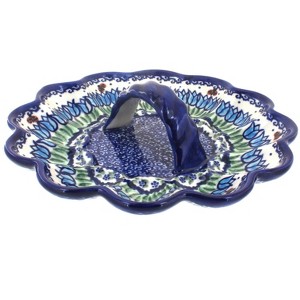 Blue Rose Polish Pottery 131 Vena Egg Plate - 1 of 1