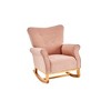 VASIP Baby Room High Back Rocking Chair, Fabric Padded Seat Nursery Chair, Modern Armchair with Solid Wood Legs  for Baby Nursery - 4 of 4