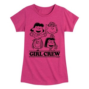 Girls' - Peanuts - Girl Crew Fitted Short Sleeve Graphic T-Shirt - 1 of 4