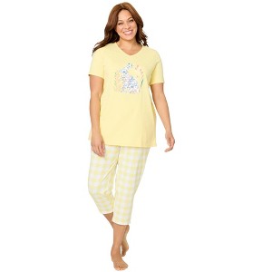 Only Necessities Plus Size  Capri Pajamas - 1 of 4