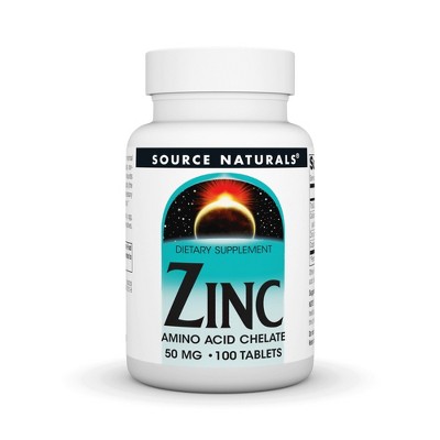 Zinc Chelate 50mg by Source Naturals, Inc.  -  100 Tablet