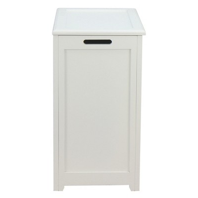 White Rectangular MDF Laundry Hamper with Lid