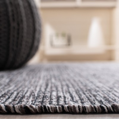 Charcoal Black Handwoven Cotton Flatweave 3' x 5' Rug