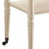 32 Inch 2 Tier Wooden Tray Table with Casters, Antique White - BM157309 - 4 of 4
