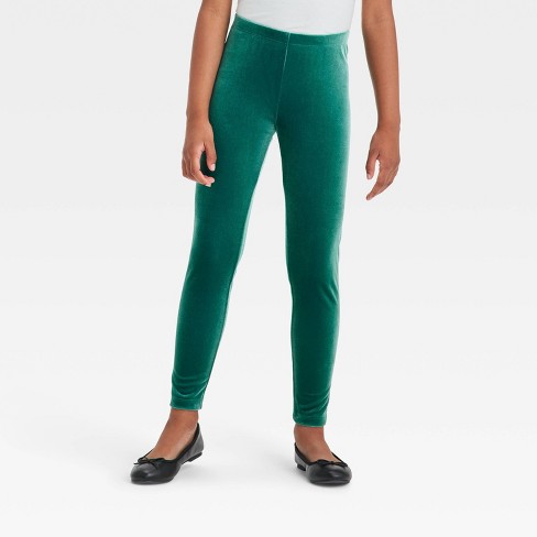 Girls dark green leggings best sale