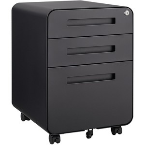 TIRAMISUBEST Duty 3-Drawer Mobile File Cabinet, Under Desk Storage with Lock, 5 Wheels, for Legal/Letter/A4 Files - 1 of 4