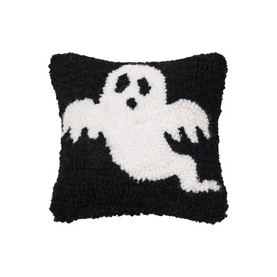 C&F Home 8" x 8" Spooky Ghost Hooked Petite Halloween Throw Pillow