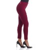 Rekucci Women's Pull-On Slim Ankle Pants with Faux Snaps – Stretch Comfort Waistband & Chic Office Style - Burgundy, 4 - 2 of 4