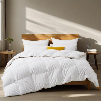 Puredown All Season White Goose Down Comforter Duvet Insert with 100% Cotton Cover