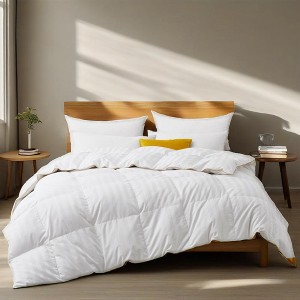 Puredown All Season White Goose Down Comforter Duvet Insert with 100% Cotton Cover - 1 of 4