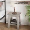 Farmhouse End Table, Rustic Side Table with Storage Shelf, Small Center Table - 3 of 4