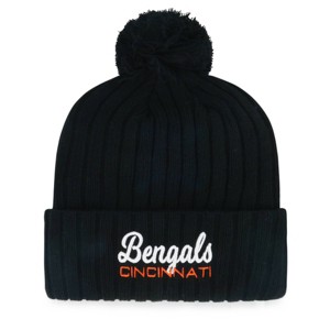 NFL Cincinnati Bengals Women's Flourish Knit Beanie: Sports Team Logo, Pull-On Style - 1 of 2