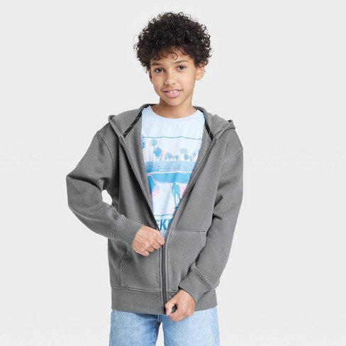 Boys Zip Up Hooded Sweatshirt art class Gray XL Husky