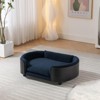 FURNIinspire Mid Size Dog Bed Pet Sofa with Solid Wood Legs & Bent Wood Back,Cashmere Cushion,30.7"*20.08"*9.85" - 2 of 4