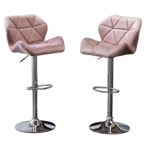 Swivel Barstool Set of 2, Counter Bar Stools with Metal Frame, Adjustable Height Stools for Pub, Kitchen Dining Room - 1 of 4