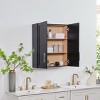 Modern Bathroom Wall Cabinet, Wall Mounted Medicine Cabinet with Adjustable Shelves, Space Saver Floating Storage Cabinet for Bathroom Kitchen - 2 of 4
