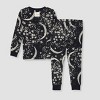 Burt's Bees Baby® Toddler Boys' 2pc Snug Fit Celestial Moon Pajama Set - Black - 2 of 2