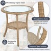 3-Piece Outdoor Patio Rattan Conversation Leisure Chairs Set with 2 Chair and Glass Coffee Table - 4 of 4