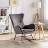 NicBex Teddy Fabric Glider Rocking Chair,Upholstered Nursery Rocking Chairs with High Backrest and Armrests,Nursing Chair for Bedroom - 2 of 4