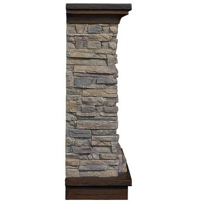 Austin Smoky Gray Stone Electric Fireplace Mantel