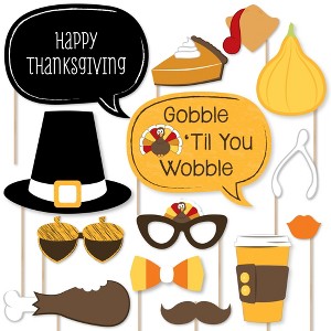 Big Dot of Happiness Give Thanks - Thanksgiving Party Photo Booth Props Kit - 20 Count - 1 of 4