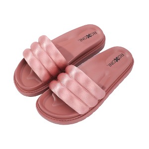 Women’s Padded Strap Slide Sandals; Stylish Open Toe Sandals in 4 Fashionable Colors - 1 of 4