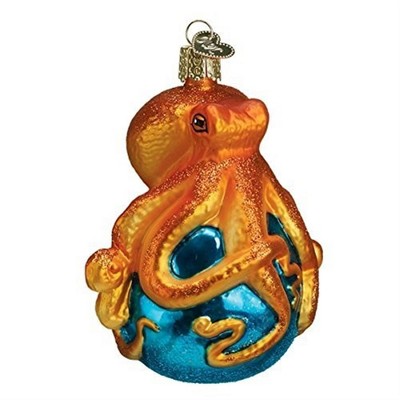 Old World Christmas Glass Blown Christmas Ornament For Christmas Tree, Octopus