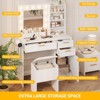37" Makeup Vanity Set w/Mirror, Lights & Stool - 3 Drawers, Cabinet, Adjustable Brightness, Power Outlets - 4 of 4