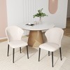 Modern Fabric Upholstered Dining Chairs Set of 2, Comfy Kitchen Side Chairs with Sturdy Metal Legs for Kitchen and Living Room, Beige - 2 of 4