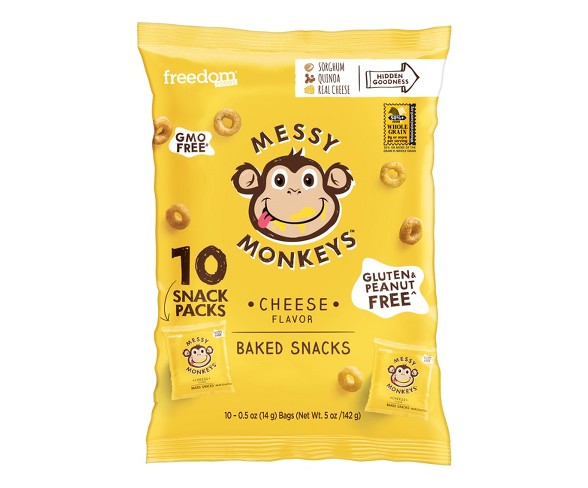Messy Monkeys Cheese Baked Snacks - 0.5oz