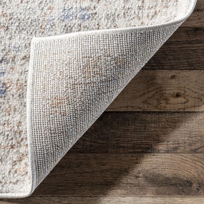 Elegant Vintage Floral Gray 9' x 12' Synthetic Area Rug
