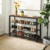 VASAGLE 4 Tier Shoe Rack, 16-20 Pairs of Shoes, Rustic Brown and Black - 2 of 4