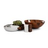 Nambé Yin Yang Salad Bowl with Servers – 15" x 12.5” x 4” Acacia Wood & Alloy Serving Set for Salads, Fruits & Appetizers, Dining & Entertaining - 3 of 4