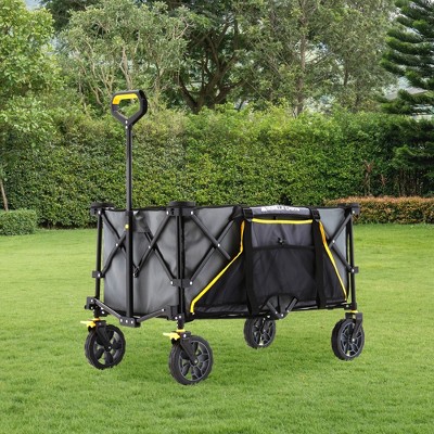 Gray Heavy Duty Collapsible Outdoor Utility Wagon with Wheels