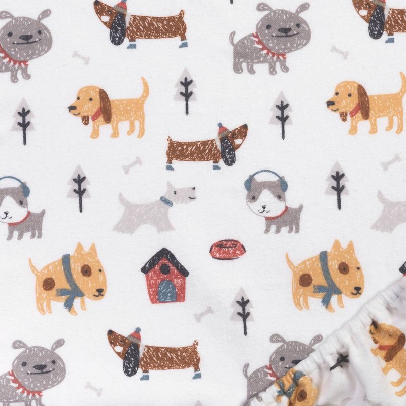 Trend Lab Dog Park Flannel Fitted Crib Sheet, 4 of 7