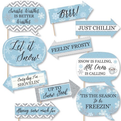 Big Dot Of Happiness Funny Winter Wonderland - Snowflake Holiday Party And  Winter Wedding Photo Booth Props Kit - 10 Piece : Target