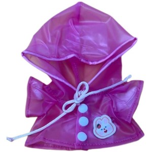 Doll Clothes Superstore Pretty in Pink Waterproof Raincoat with Hood for 17.5 cm Labubu Dolls - 1 of 4