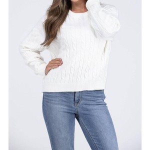 Women's Snowy Nights Wo's Classic Cable Knit Sweater - APRICOT - 1 of 4