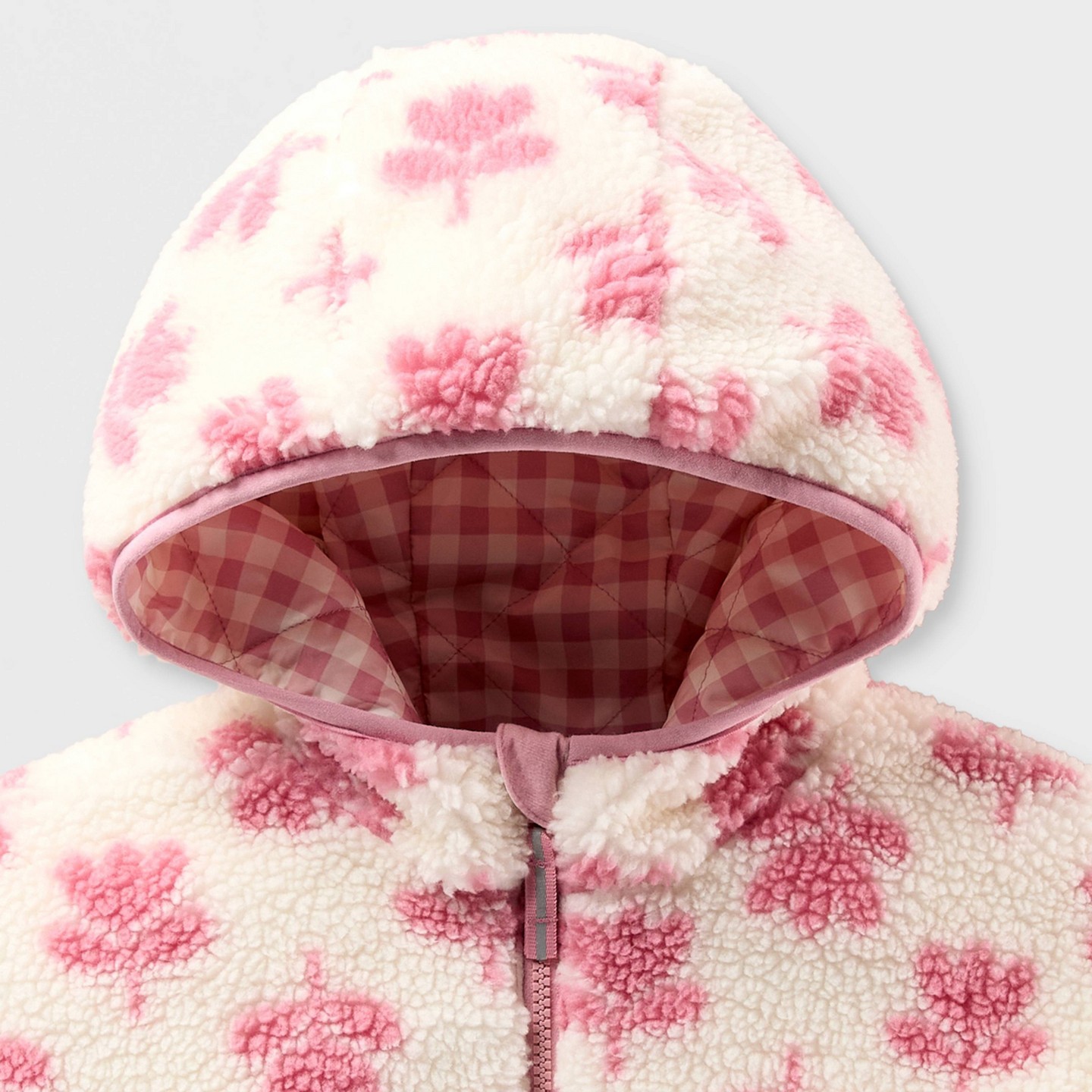 Куртка Cat & Jack Plaid Print Reversible Puffer Jacket для девочек, цвет: Розовый — фото 4