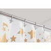 iDESIGN 72"x72" Falling Stars PEVA Bathroom Shower Curtain White/Gold - 4 of 4