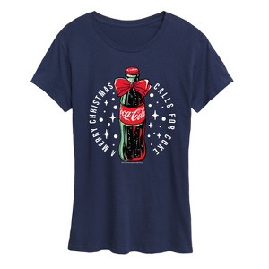 Women's - Coca-Cola - Happy Holidays Bottle Short Sleeve Graphic T-Shirt - 1 of 3